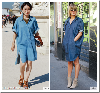 Up sized sack dress in denim