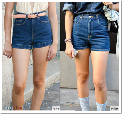 Clean Pin up shorts in denim