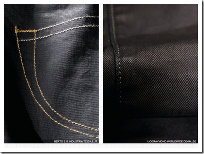 Coated dark denims