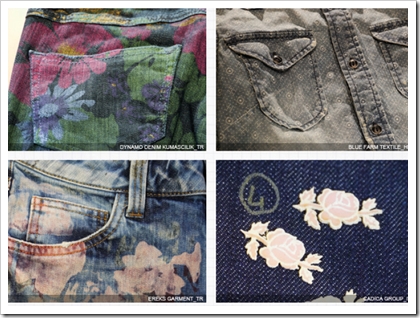 Extra Decorated denim , floral patterns etc