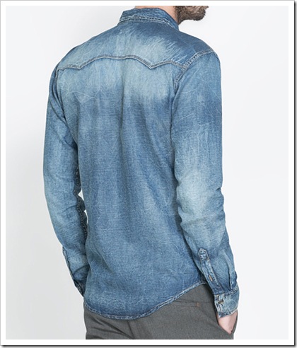 DENIM SHIRT WITH ANIMAL PRINT DETAIL ( SPAIN )