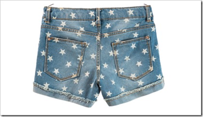 STAR PRINT DENIM SHORTS ( UK )