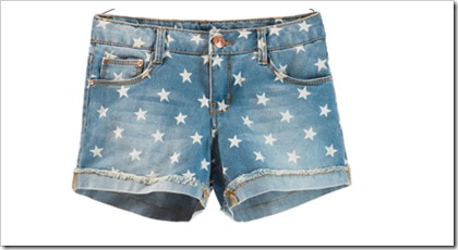 STAR PRINT DENIM SHORTS ( UK )