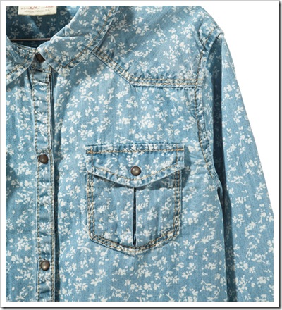 FLORAL PRINT DENIM SHIRT ( UK )