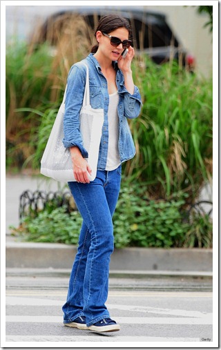 Katie Holmes in Double denim