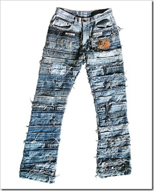 Rags , patches and leftovers converted into a Jeans