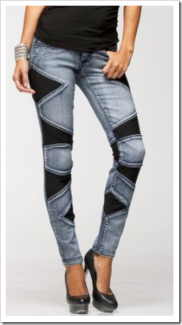 Mesh Inset Skinny Jeans by Bebe