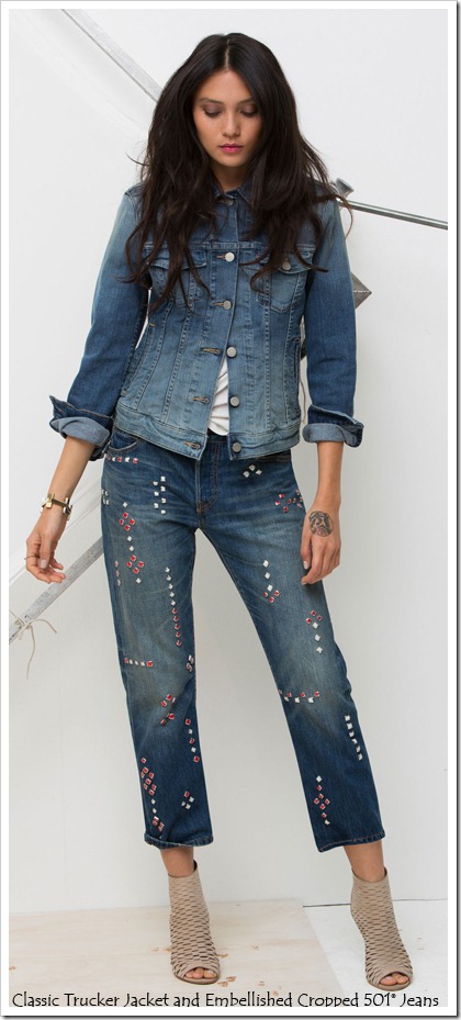 Embellished Cropped 501 Jeans