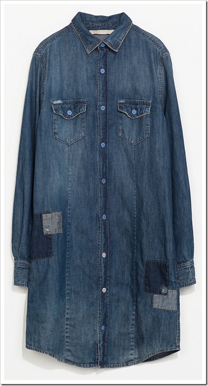 ZARA/PATCHED DENIM SHIRT DRESS