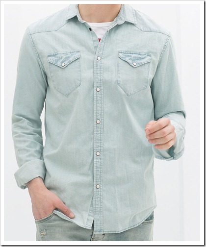 ZARA/DENIM SHIRT WITH FRONT YOKE