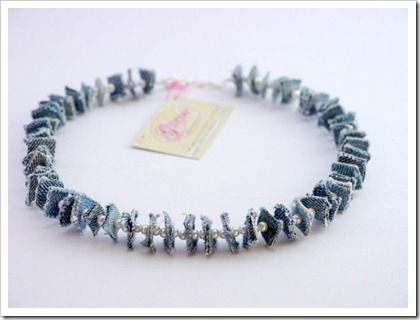 Recycled Denim Necklace 