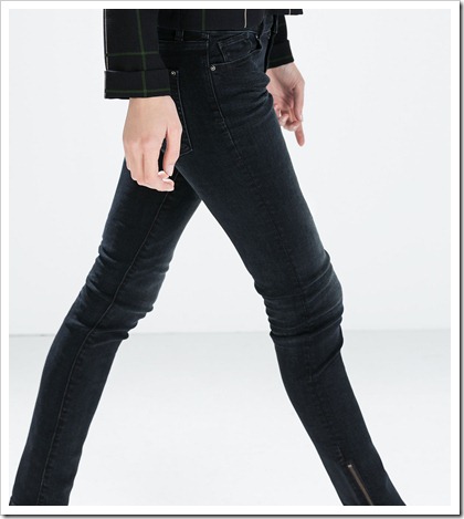 Zara-Mid-Rise Skinny Jeans with Zips