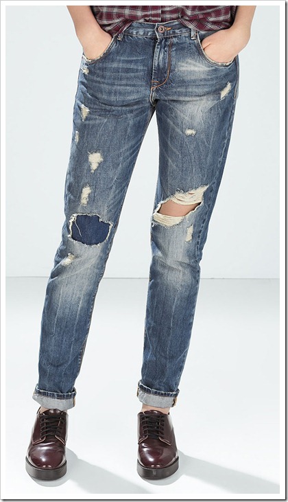 Zara-Distressed Boyfriend Jeans