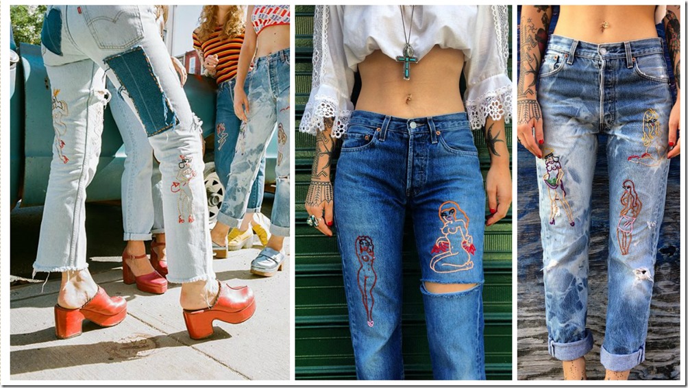 Denim Embroidery By Marie Sophie Lockhart  denimsandjeans.com