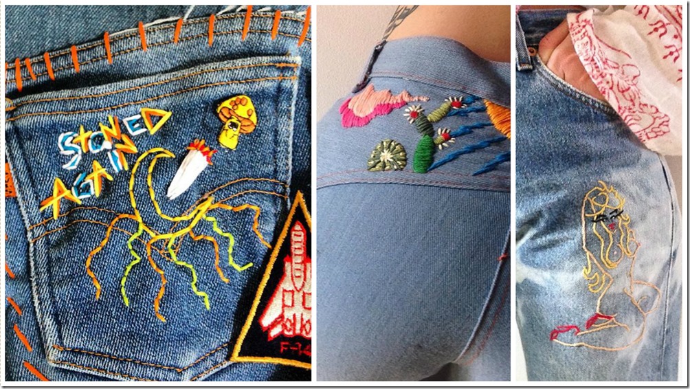 Denim Embroidery By Marie Sophie Lockhart  denimsandjeans.com