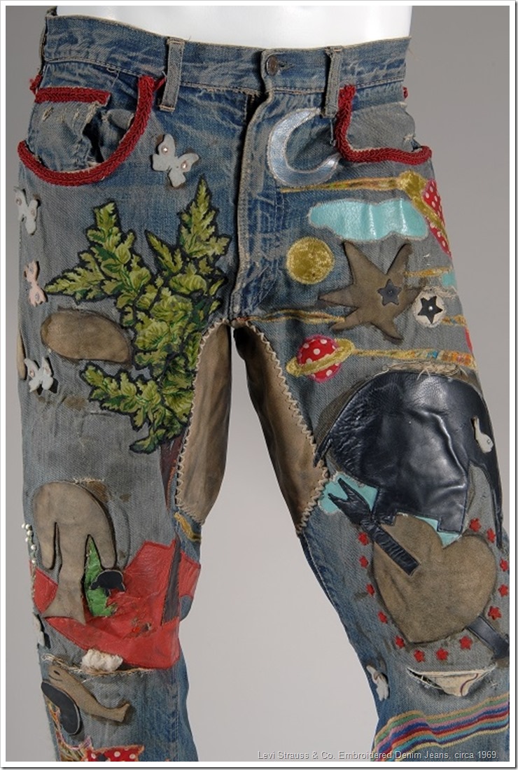 Levi Strauss & Co. Embroidered Denim Jeans, circa 1969. (Photo: Courtesy of the Museum at FIT)