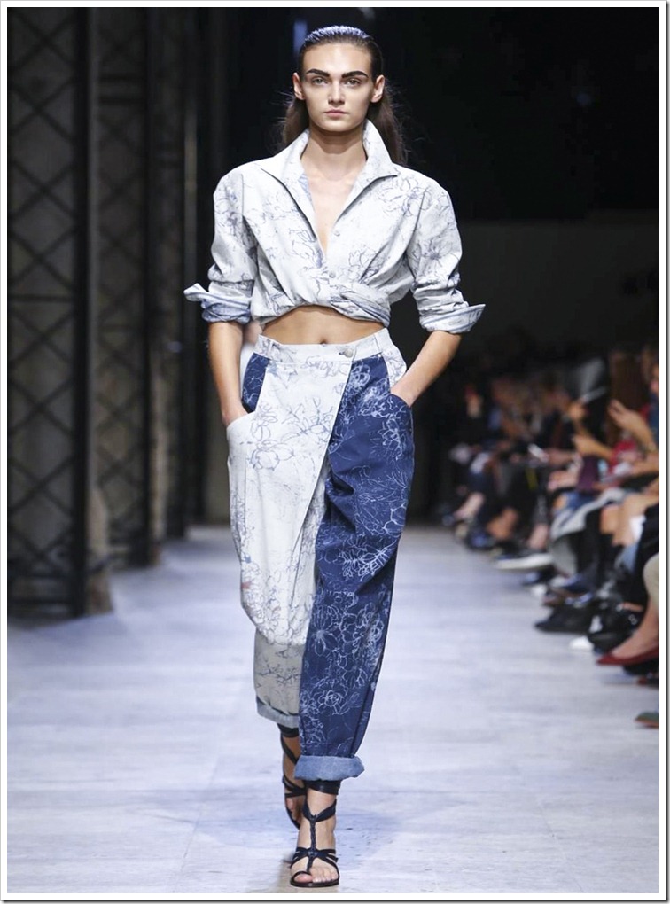 Leonard : Denim shirt, Murphy print.,Two-colour denim pants, Murphy print