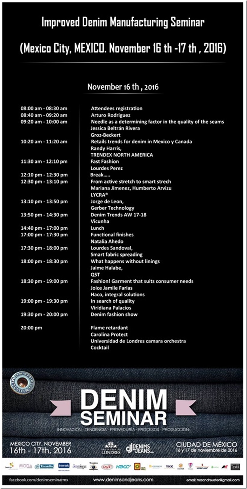 DENIM SEMINAR (Schedule) 1st Day