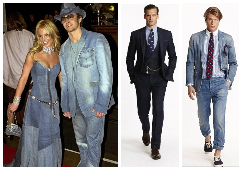 Double And Triple Denim Suits By Ralph Lauren For Spring Summer 2015