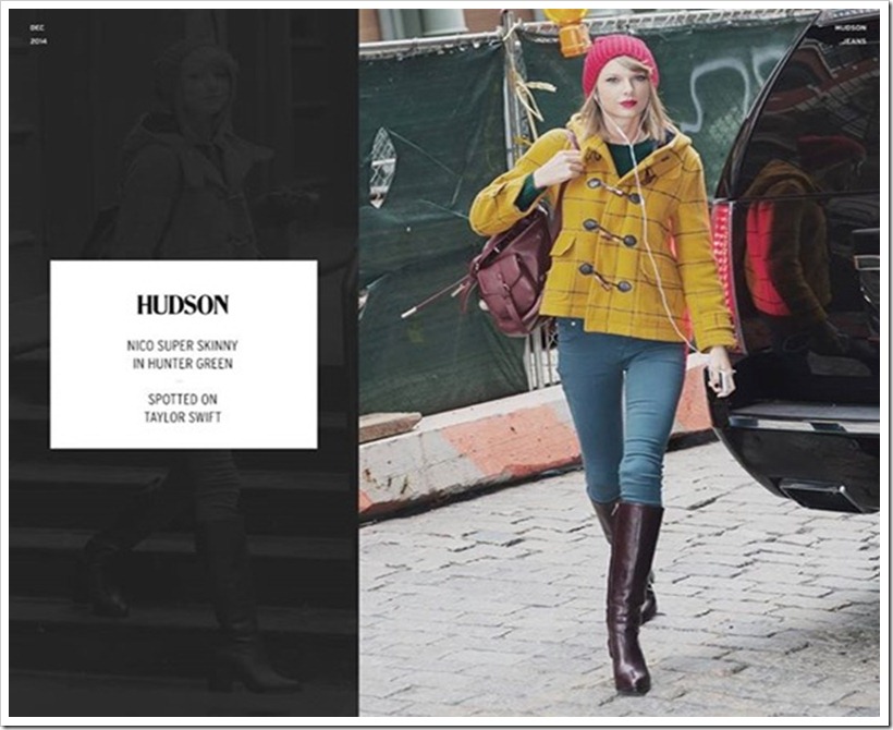 Taylor Swift Hunter Green Hudson Jeans
