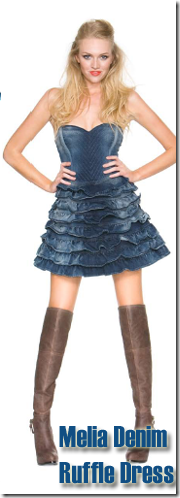 melia ruffle denim dress guess