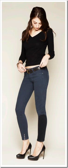 Saddle Patch Leather Skinny  Paige Denim