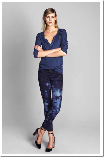 Beatrix / Finish 14770 Navy Batik Stretch Denim