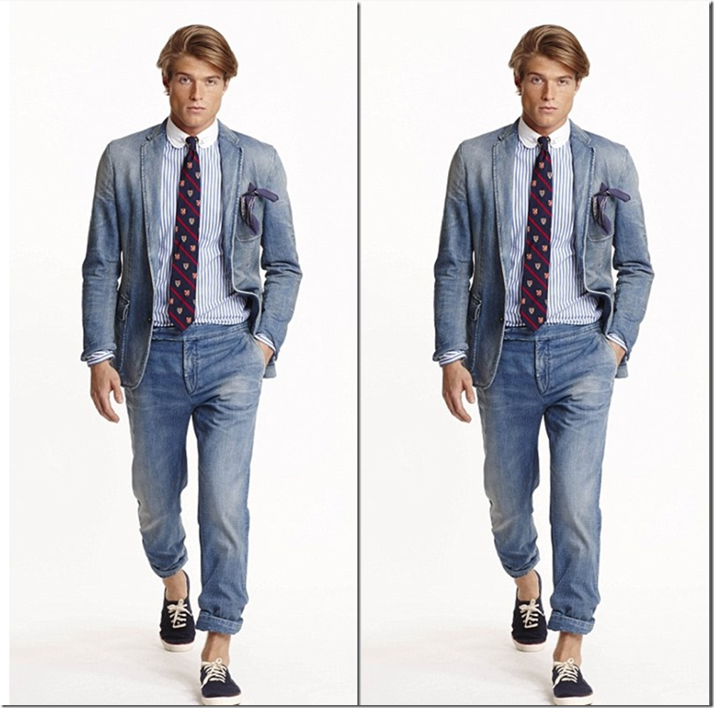 Double And Triple Denim Suits By Ralph Lauren For Spring Summer 2015