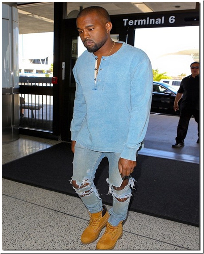 Kanye West In Ripped Jeans