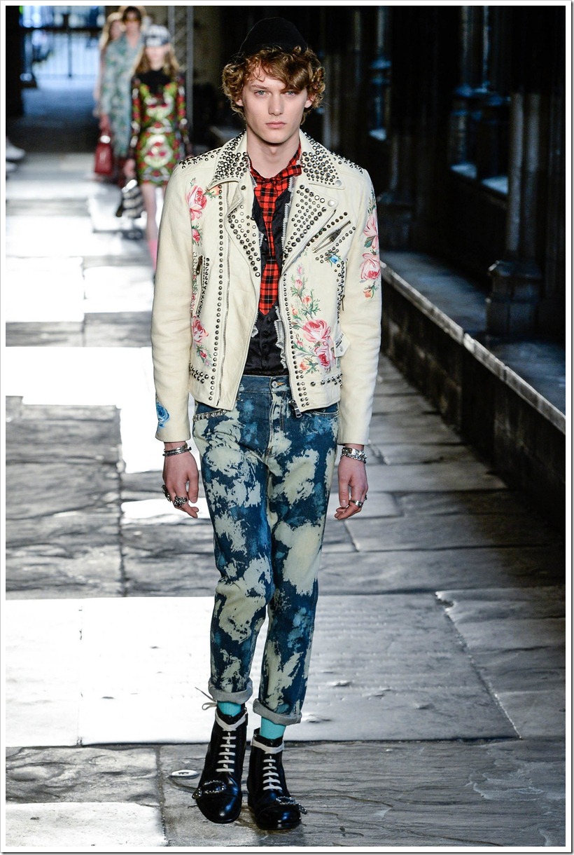 Gucci At London Resort Look  - With 9 Acid-Washed Denim