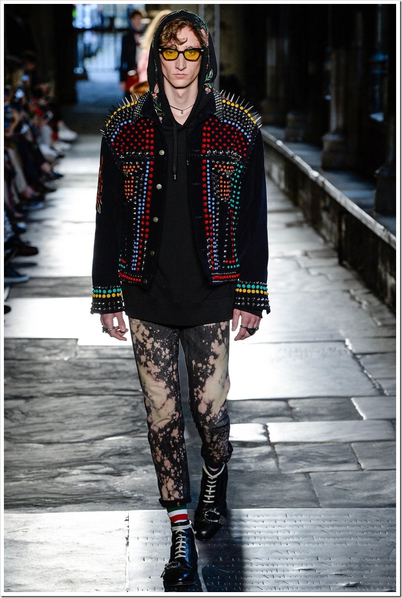 Gucci At London Resort Look  - With 9 Acid-Washed Denim