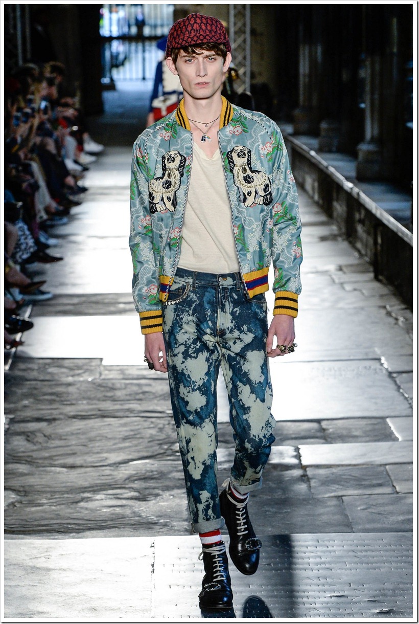 Gucci At London Resort Look  - With 9 Acid-Washed Denim