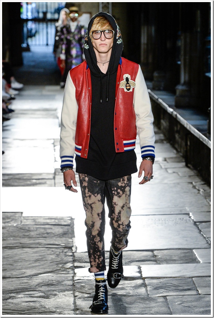 Gucci At London Resort Look  - With 9 Acid-Washed Denim