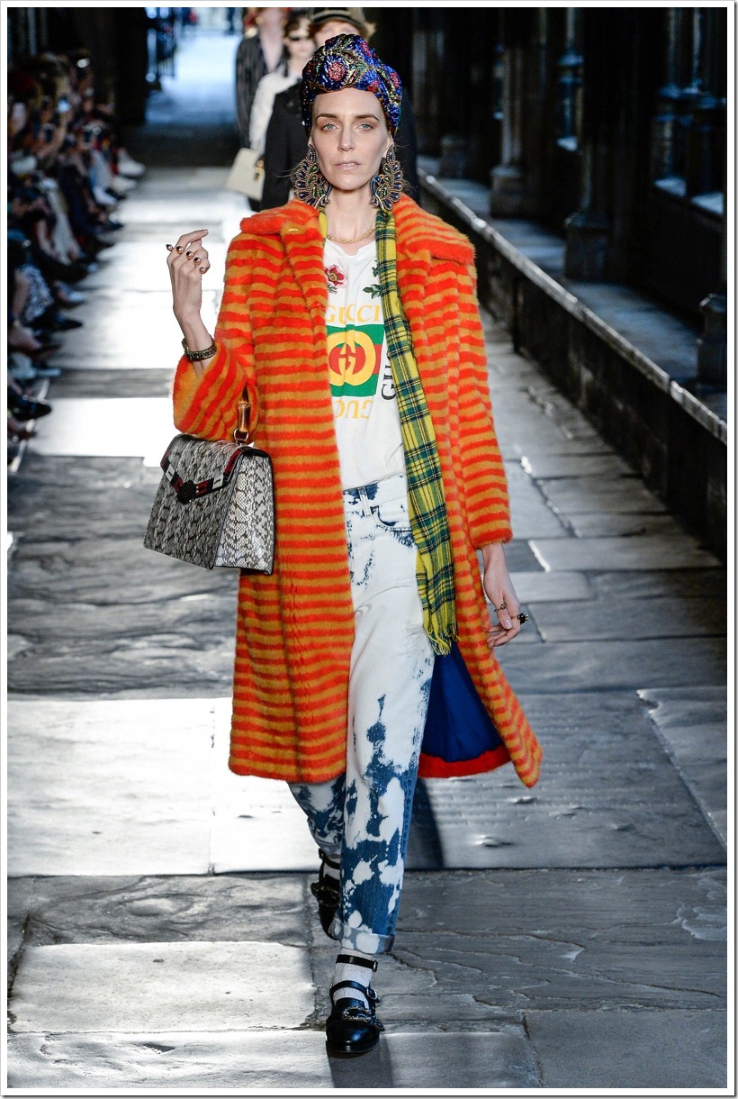 Gucci At London Resort Look  - With 9 Acid-Washed Denim