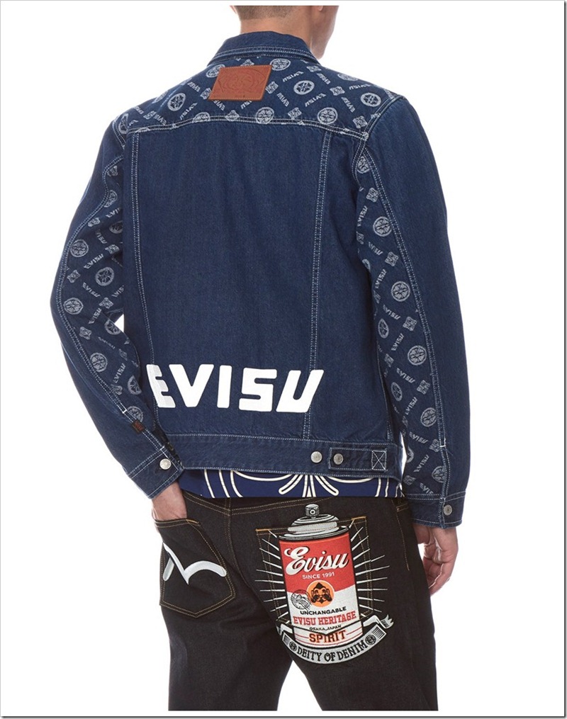 Evisu Indigo Jacquard Denim Jacket