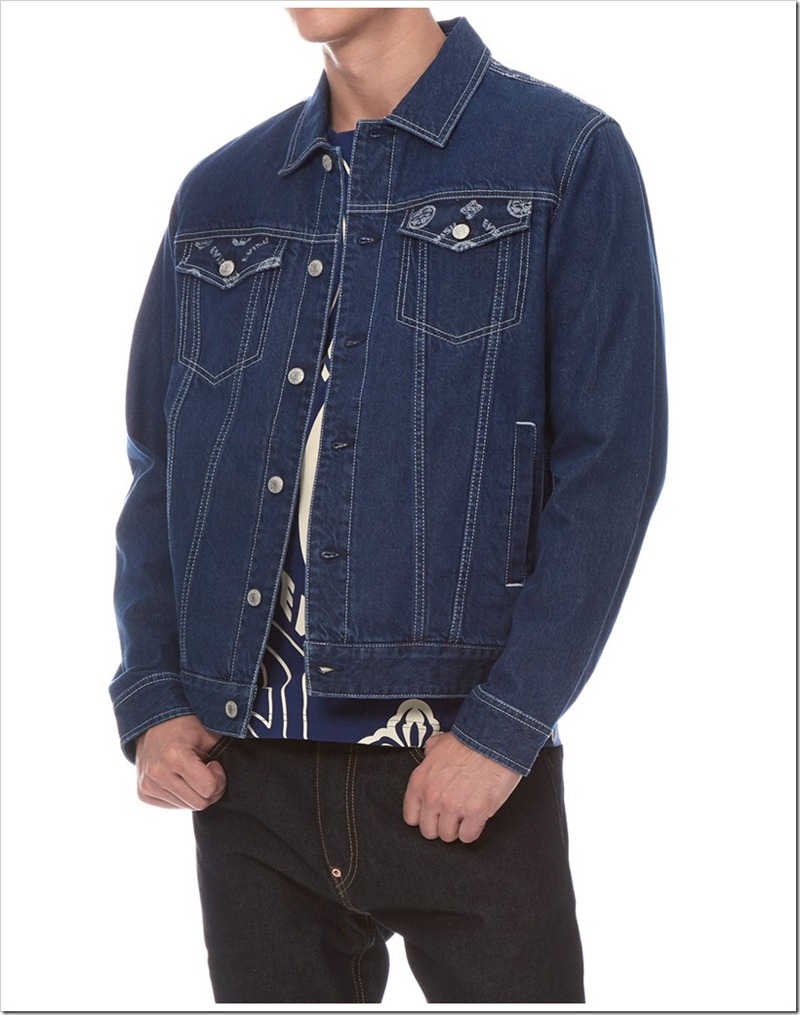 Evisu Indigo Jacquard Denim Jacket