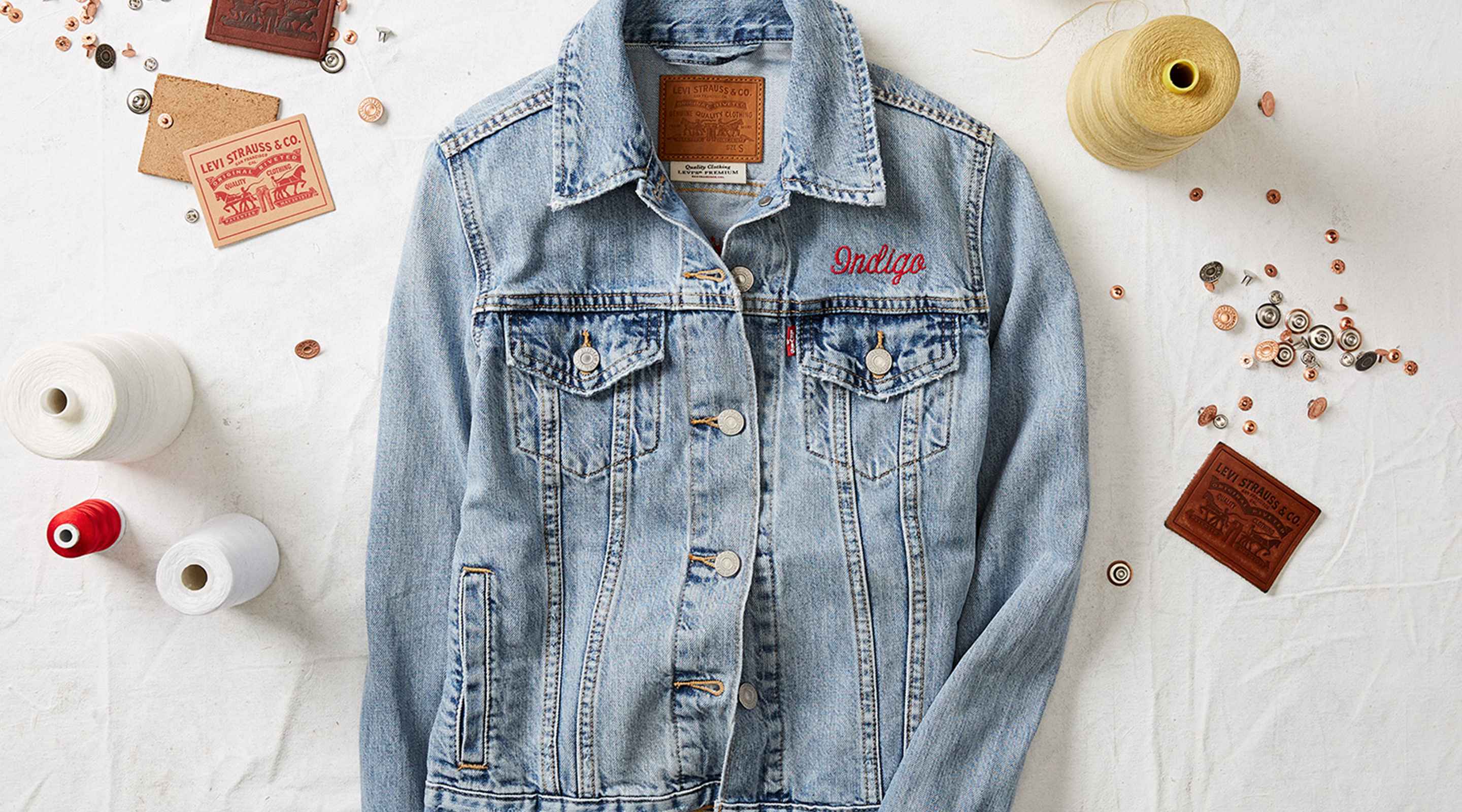 levi's customized jean jacket