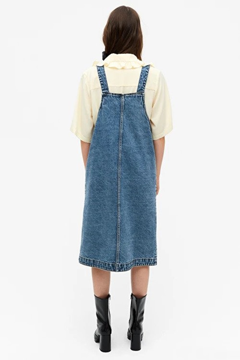 Monki denim pinafore dress outlet